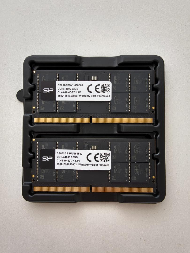 SP 64GB(32GB×2枚) DDR5-4800 SODIMM メモリ Crucial 64GB DDR5 RAM Kit (2x32GB), 4800MHz CL40 Laptop Memory